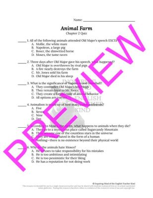 animal farm chapter 2 questions and answers